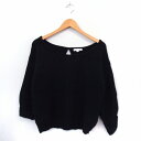 【中古】ヒアーズ HERE'S ニット セーター Uネック 長袖 シンプル 背中穴あき M ブラック /ST18 レディース 【ベクトル 古着】 210116 ブランド古着ベクトルプレミアム店