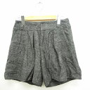 【中古】アースミュージック&エコロジー EARTH MUSIC & ECOLOGY パンツ ボトムス キュロット 総柄 ミニ ショート丈 ウール 毛 S グレー...