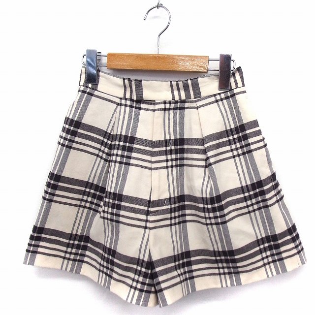 【中古】スナイデル snidel パンツ チェック ショート ウール 0 ホワイト 白 ブラック 黒 /FT24 レディース 【ベクトル 古着】 210122 ブランド古着ベクトルプレミアム店