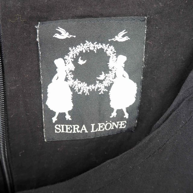 【中古】シエラレオン SIERA LEONE ワンピース ひざ丈 プルオーバー 刺繍 袖透け感 長袖 F 黒 ブラック /TT10 レディース 【ベクトル 古着】 210206 ブランド古着ベクトルプレミアム店