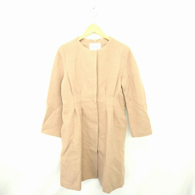 【中古】ラ トータリテ La TOTALITE コート アウター ノーカラー ロング スナップボタン ウール アルパカ混 38 ベージュ 茶 /TT17 レディース 【ベクトル 古着】 210224 ブランド古着ベクトルプレミアム店