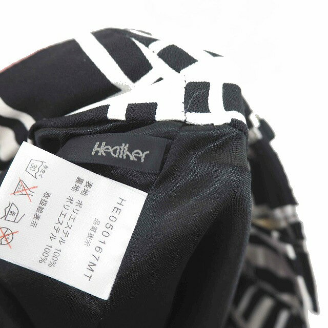ブランド古着の買取販売ベクトルの【中古】ヘザー Heather パンツ キュロット ショート 格子柄 チェック ジップフライ ブラック アイボリー 黒 /TT47 レディース 【ベクトル 古着】 210219 ブランド古着ベクトルプレミアム店｜アングル3