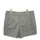 【中古】アンタイトル UNTITLED パンツ キュロット ショート ジップフライ ヘリンボーン柄 ウール 2 チャコールグレー 灰 /TT13 レディース 【ベクトル 古着】 210304