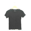 【中古】ユニクロ UNIQLO Tシャツ カットソー 丸首 無地 シンプル 綿 コットン 半袖 S 黒 ブラック /TT8 レディース 【ベクトル 古着】 210306