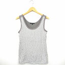 【中古】バナナリパブリック BANANA REPUBLIC タンクトップ スパンコール 丸首 袖なし ノースリーブ S グレー /MT19 レディース 【ベクトル 古着】 210310