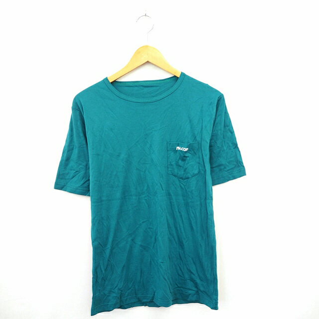 FALCON Tシャツ カットソー 無地 文字刺繍 シンプル 丸首 グリーン 緑 /MT27 メンズ レディース  210426