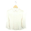 【中古】プライドグライド prideglide シャツ ブラウス 透け感 シースルー 無地 シンプル 薄手 長袖 38 ベージュ 薄茶 /TT11 レディース 【ベクトル 古着】 210414