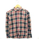 【中古】tricolour シャツ ブラウス チェック 長袖 コットン 綿 M アイボリー ネイビー 紺 /MT22 レディース 【ベクトル 古着】 210422(4)