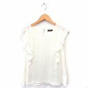 【中古】ディスコート Discoat シャツ ブラウス フリル チェック 透け感 ノースリーブ F アイボリー 白 /FT5 レディース 【ベクトル 古着】 2...