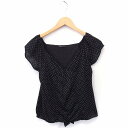 【中古】Regard caressant カットソー ドット柄 リボン オフショルダー 半袖 M ブラック 黒 /FT26 レディース 【ベクトル 古着】 21...
