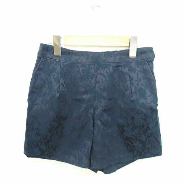 【中古】ミッシュマッシュ MISCH MASCH パンツ ショート 総柄 サイドジップ 薄手 38 紺 ネイビー /TT28 レディース 【ベクトル 古着】 210508