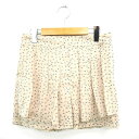 【中古】ナイスクラップ NICE CLAUP キュロット パンツ スカート ボトムス フレア 花柄 ミニ ショート M ベージュ ブルー 薄茶 青 /MT44 ...
