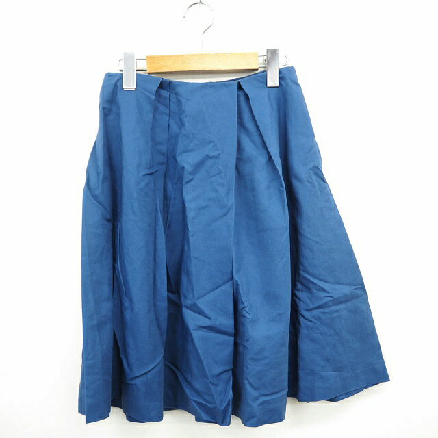 【中古】ボールジー BALLSEY トゥモローランド スカート ボトムス フレア 無地 シンプル ひざ下 コットン 綿 32 ブルー 青 /MT43 レディース 【ベクトル 古着】 210519