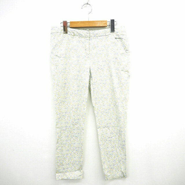 【中古】アースミュージック&エコロジー EARTH MUSIC & ECOLOGY パンツ ボトムス 花柄 九分丈 S パープル ライトグリーン 紫 黄緑 /MT16 レディース 【ベクトル 古着】 210519