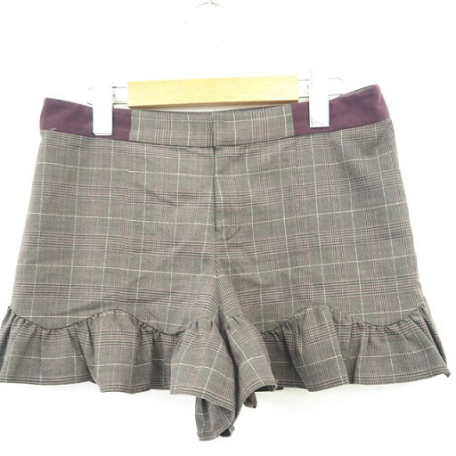 【中古】ジルスチュアート JILL STUART キュロット パンツ ボトムス フリル チェック ミニ ショート ウール混 0 ダークグレー ワインレッド 赤紫 /MT42 レディース 【ベクトル 古着】 210520 【中古】ジルスチュアート JILL STUART キュロット パンツ ボトムス フリル チェック ミニ ショート ウール混 0 ダークグレー ワインレッド 赤紫 /MT42 レディース 【ベクトル 古着】 210520