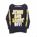 【中古】JENNI DANCE 子供服 Tシャツ カットソー ボートネック 長袖 コットン 綿 プリント 英字 120 ブラック 黒 /HT12 キッズ 【ベクトル 古着】 210917