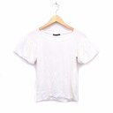 【中古】Rega Tシャツ カットソー ボートネック バルーンスリーブ 半袖 綿混 無地 M ホワイト 白 /HT2 レディース 【ベクトル 古着】 210916