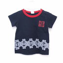 【中古】エルフィンドール ELFINDOLL ELFIN DOLL ベビー服 Tシャツ カットソー クルーネック 半袖 コットン 綿 プリント 和柄 90 ブラ...