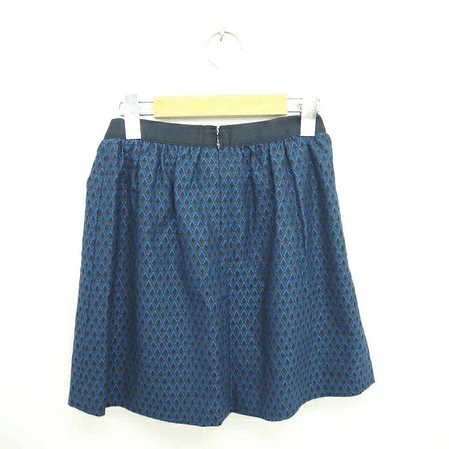 ブランド古着の買取販売ベクトルの【中古】アンタイトル UNTITLED スカート フレア ミニ 総柄 バックジップ 薄手 ウール 0 青 灰 ブルー チャコールグレー /TT16 レディース 【ベクトル 古着】 210526｜アングル2