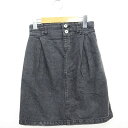 【中古】ミスティック mystic スカート ボトムス 台形 デニム シンプル ひざ丈 コットン 綿 1 ブラック 黒 /MT16 レディース 【ベクトル 古着】 210526(4)