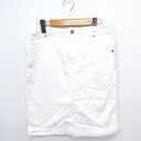【中古】WORLD BASICS スカート タイト ひざ丈 無地 コットン 綿 38 ホワイト 白 /FT45 レディース 【ベクトル 古着】 210526