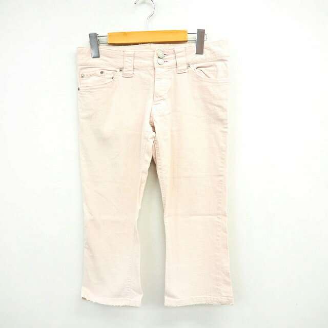 【中古】フリーズショップ Free's SHOP パンツ ボトムス デニム シンプル 七分丈 クロップド M ライトピンク 薄ピンク /MT19 レディース 【ベクトル 古着】 210605(4)