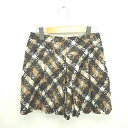【中古】トランテアン ソン ドゥ モード 31 Sons de mode パンツ キュロット ショート 総柄 サイドジップ 薄手 38 黒 茶 ブラック ブラウ...