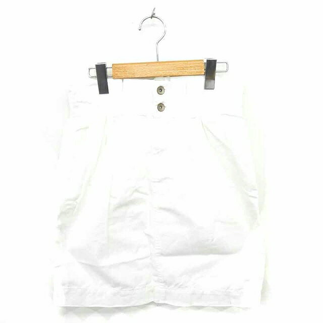 【中古】キューティーブロンド Cutie Blonde スカート タイト ひざ丈 ジップフライ 薄手 無地 シンプル L 白 ホワイト /TT10 レディース 【ベクトル 古着】 210605