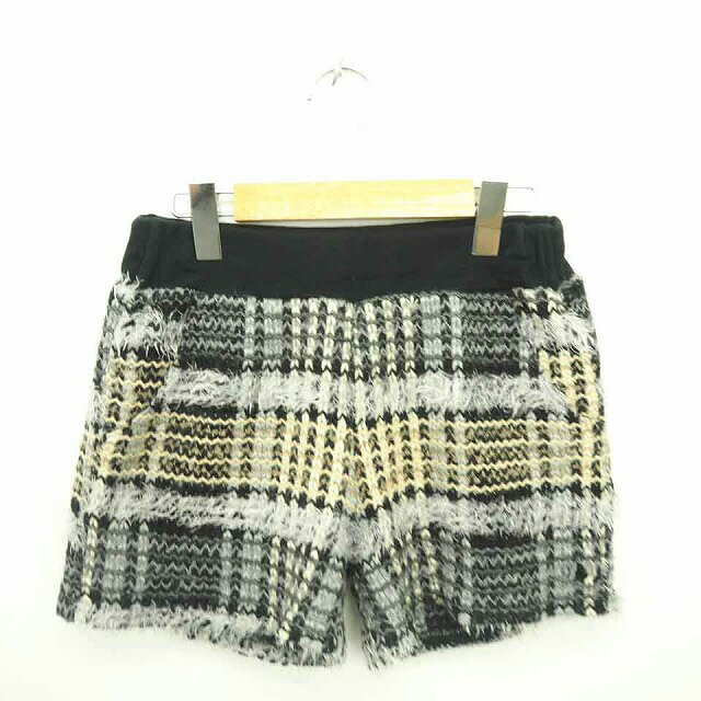 【中古】ディスコート Discoat パンツ ショート ニット 総柄 ウール混 F グレー ブラック 灰 黒 /TT24 レディース 【ベクトル 古着】 210...