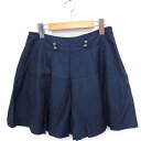 【中古】Kenneth lady パンツ キュロット プリーツ ショート丈 無地 38 ネイビー 紺 /FT21 レディース 【ベクトル 古着】 210605