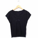 【中古】カルチャーミディアム CULTURE MEDIUM カットソー ニット スパンコール装飾 Vネック フレンチスリーブ ウール混 ブラック 黒 /FT29 レディース 【ベクトル 古着】 210610(4)