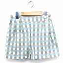 【中古】チャイルドウーマン CHILD WOMAN パンツ キュロット ショート チェック コットン 綿 F ホワイト グレー 白 灰 /FT26 レディース ...