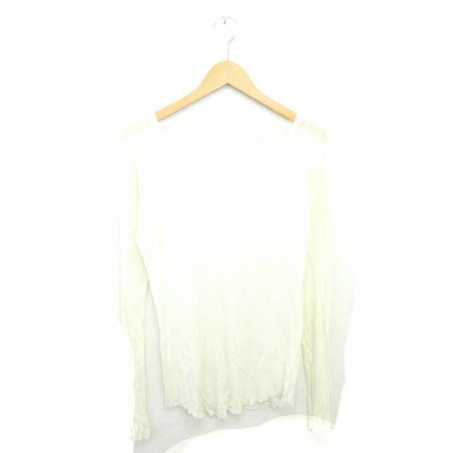 【中古】プレーンクロージング PLAIN CLOTHING チュニック ワンピース Vネック プルオーバー 薄手 透け感 長袖 F アイボリー /TT43 レディース 【ベクトル 古着】 210610