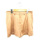 【中古】B&Y ユナイテッドアローズ BEAUTY&YOUTH ビューティー&ユース パンツ キュロット ショート 薄手 ジップフライ 無地 M 茶 ベージュ ...