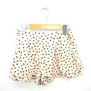 【中古】リッチ rich パンツ キュロット ショート 水玉 サイドジップ S ベージュ ブラック 薄茶 黒 /TT2 レディース 【ベクトル 古着】 2106...