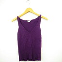 【中古】ジェイクルー J.CREW ニット セーター タンクトップ 総柄 シンプル Vネック 袖なし ノースリーブ XS パープル 紫 /MT2 レディース 【ベクトル 古着】 210614