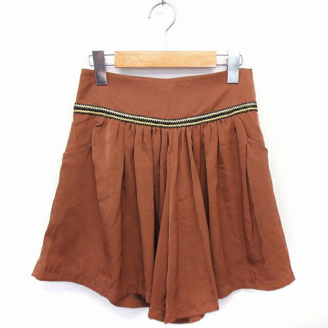【中古】mader Acca パンツ キュロット ギャザー F ブラウン 茶 /FT8 レディース 【ベクトル 古着】 210621