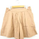 【中古】B&Y ユナイテッドアローズ BEAUTY&YOUTH ビューティー&ユース キュロット パンツ フレア ボトムス ひざ丈 ウール 毛 S ベージュ 薄...