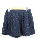 【中古】アベニールエトワール Aveniretoile キュロット パンツ 総柄 ミニ ショート ウール 毛 38 ネイビー 紺 /MT53 レディース 【ベク...