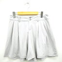 【中古】コムサイズム COMME CA ISM キュロット パンツ 無地 シンプル ミニ ショート L ライトグレー /MT55 レディース 【ベクトル 古着】...