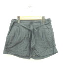 【中古】バナナリパブリック BANANA REPUBLIC パンツ ショート ロールアップ 薄手 ウエストリボン ジップフライ 0 チャコールグレー /TT3 レディース 【ベクトル 古着】 210625(4)