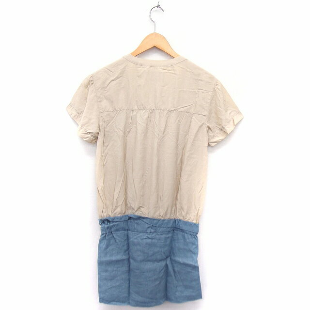 【中古】ブロードゥリー&コー Broderie&Co ナノユニバース ワンピース 切替 シャツ リネンスカート 半袖 ひざ丈 36 ベージュ /FT13 レディース 【ベクトル 古着】 210701 auc-vector-18965173 ブランド古着の買取販売ベクトル サンプル画像2