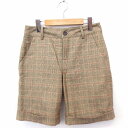 【中古】アングリッド UNGRID ハーフパンツ チェック ロールアップ ウール混 M ブラウン 茶 /FT21 レディース 【ベクトル 古着】 210702