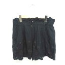 【中古】マジェスティックレゴン MAJESTIC LEGON パンツ キュロット ショート 刺繍 スカラップ ジップフライ 薄手 FREE 黒 ブラック /TT...