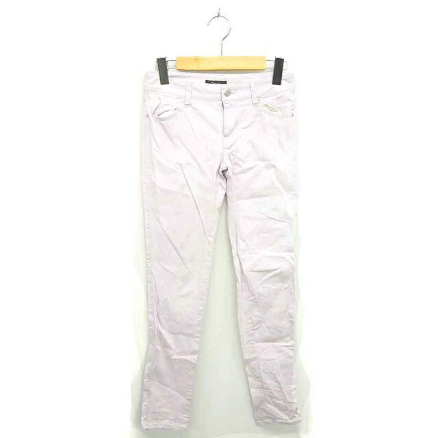 【中古】ディスコート Discoat パンツ スキニー ジップフライ 薄手 無地 シンプル 綿 コットン S 薄紫 ライトパープル /TT45 レディース 【ベ...