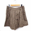 【中古】スピック&スパン Spick&Span キュロット パンツ タック フレア 無地 ウール混 ブラウン 茶 /FT26 レディース 【ベクトル 古着】 2...