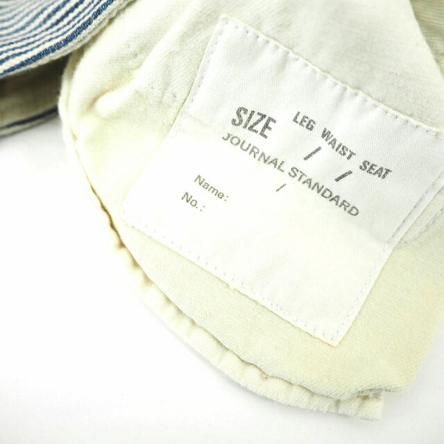 【中古】ジャーナルスタンダード JOURNAL STANDARD スカート 台形 ミニ ショート ストライプ コットン 綿 40 ネイビー アイボリー 紺 /MT46 レディース 【ベクトル 古着】 210729