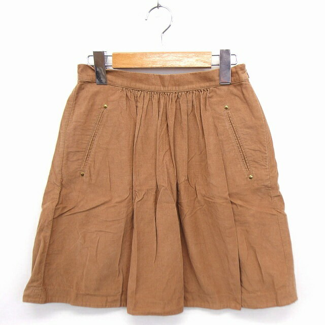 【中古】コントワーデコトニエ COMPTOIR DES COTONNIERS スカート コーデュロイ フレア ギャザー ひざ..
