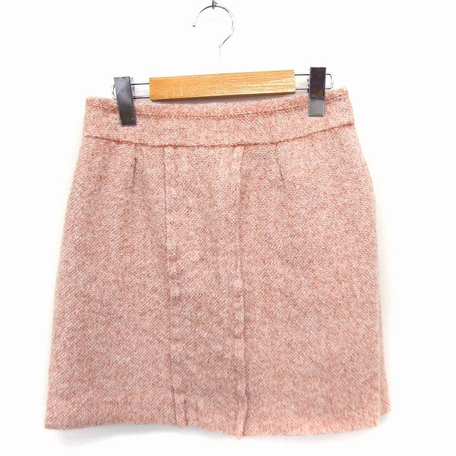 【中古】プロポーション ボディドレッシング PROPORTION BODY DRESSING スカート 台形 ミニ ツイード ウール混 2 ピンク /FT17 レディース 【ベクトル 古着】 210915