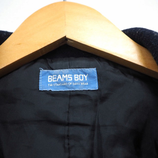 【中古】ビームスボーイ BEAMS BOY ピーコート アウター 無地 シンプル ショート丈 長袖 ウール ネイビー 紺 /MT17 レディース 【ベクトル 古着】 210828
